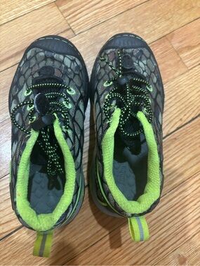 Kids Lightweight Grey & Neon Green Slip-On Active Shoes